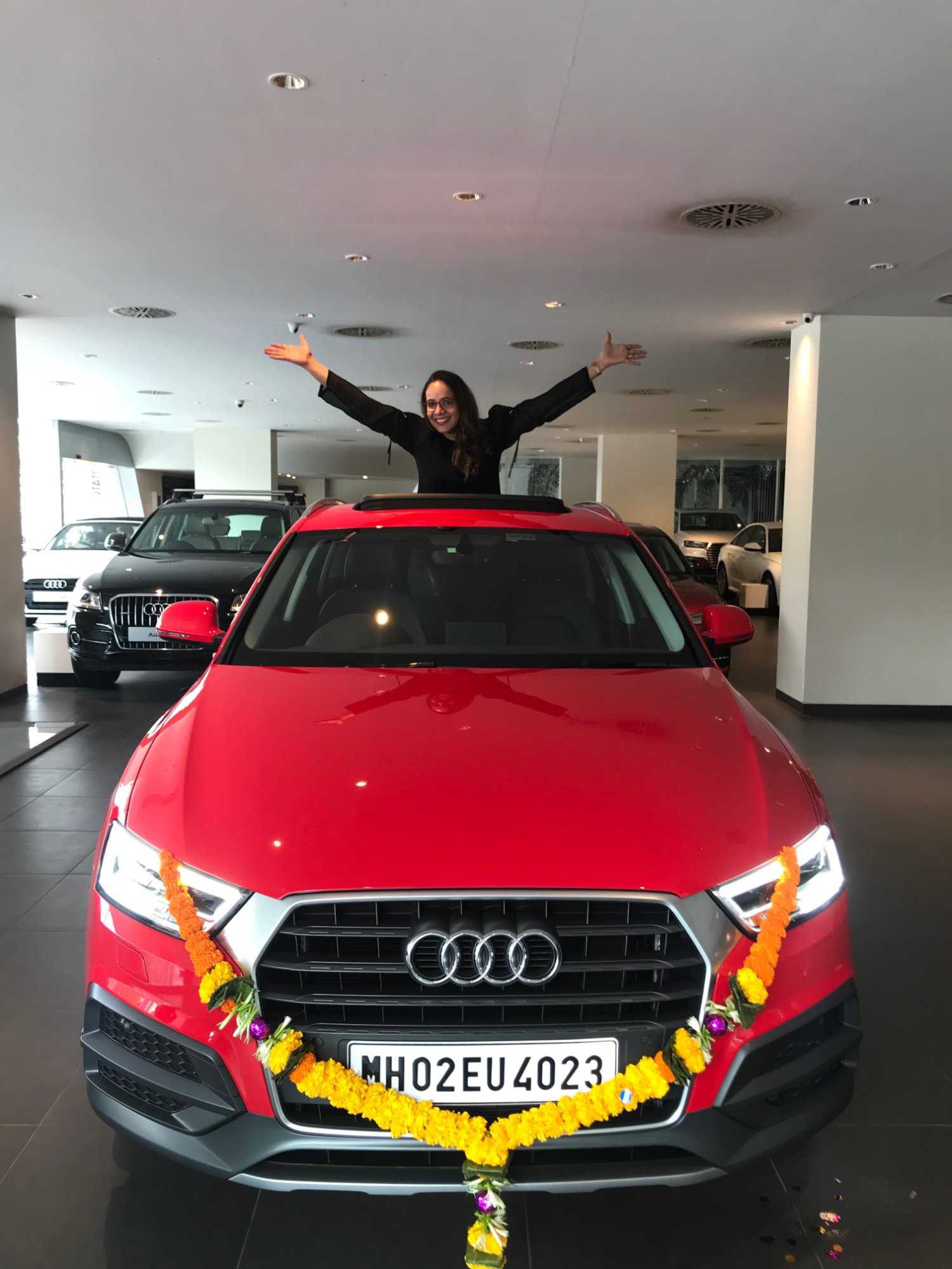 Aashi with her Audi Q3